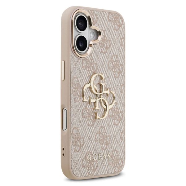 Guess Coque 4G Metal Logo Backcover Apple iPhone 17 - Gold Edge - Pink