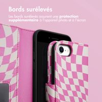 imoshion ﻿Étui de téléphone portefeuille Design iPhone SE (2022 / 2020) / 8 / 7 / 6(s) - Retro Pink