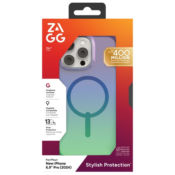 ZAGG Coque Milan Snap avec MagSafe iPhone 16 Pro Max - Raven Feather