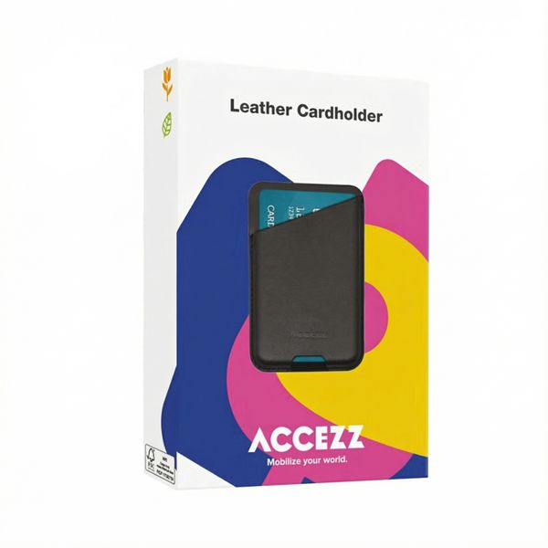 Accezz Porte-cartes MagSafe en cuir vintage avec support - Rustic Brown