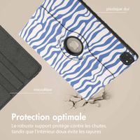 imoshion Coque tablette Design rotatif à 360° iPad Pro 13 (2024) M4 - White Blue Stripes