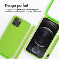 imoshion Coque en silicone avec cordon Apple iPhone 12 (Pro) - Fluor Groen