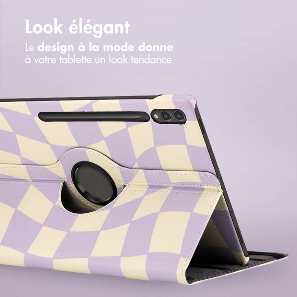 imoshion Coque Design rotatif à 360° Samsung Galaxy Tab S10 Ultra / Tab S9 Ultra - Dancing Cubes