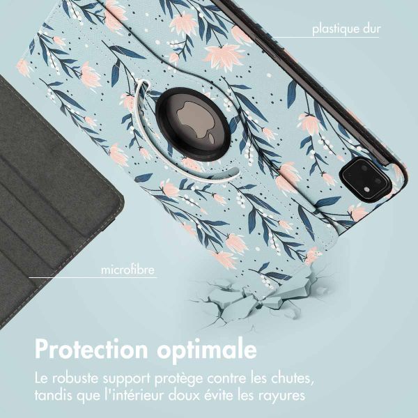 imoshion Coque tablette Design rotatif à 360° Apple iPad Pro 11 (2022 / 2021 / 2020 / 2018) - Flowers