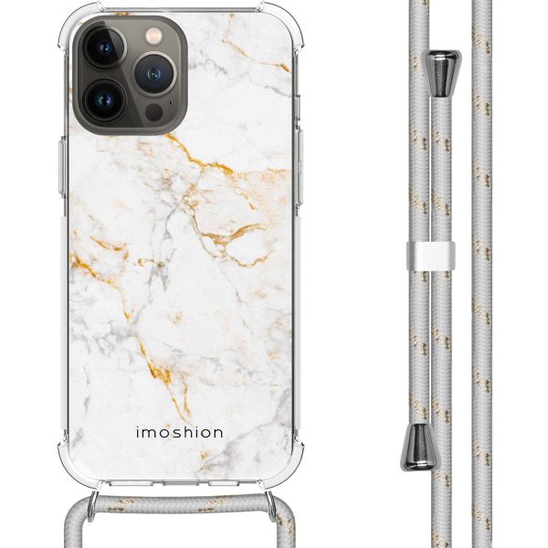 imoshion Coque Design avec cordon iPhone 13 Pro Max - White Marble