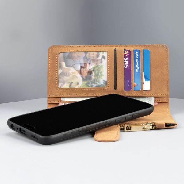 Porte-monnaie de luxe Samsung Galaxy A7 (2018) - Brun