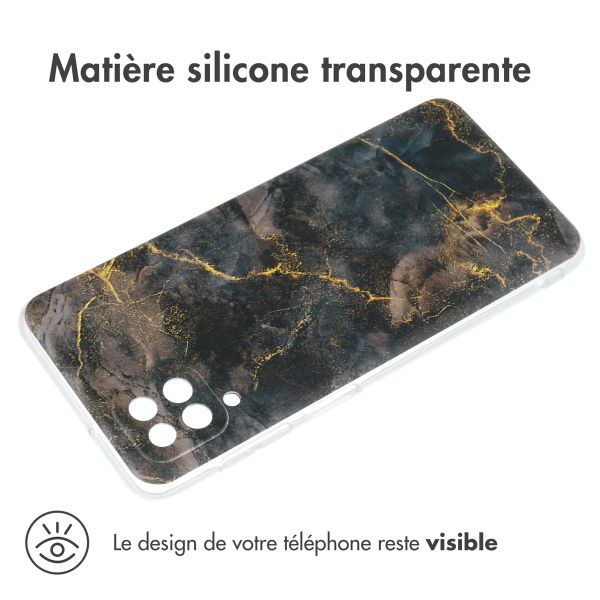 imoshion Coque Design Samsung Galaxy A12 - Black Marble