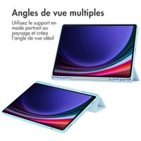 imoshion Coque tablette rigide Trifold Samsung Galaxy Tab S10 Plus / Tab S9 Plus / Tab S9 Plus FE 12.4 pouces - Bleu clair