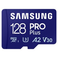 Samsung PRO Plus microSD 2023 - 128GB - Inclus un adaptateur SD - UHS-I/U3/Full HD/4K UHD