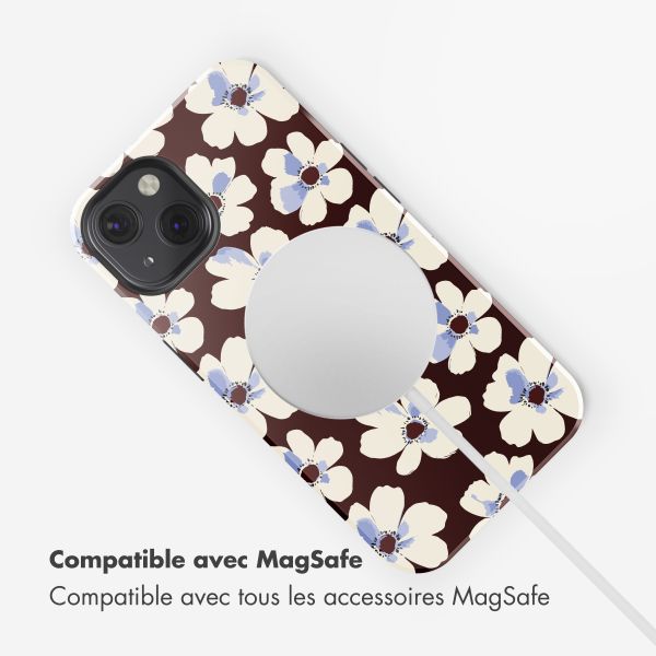 Selencia Coque arrière Vivid avec MagSafe Apple iPhone 13 - Choco Flower Pop