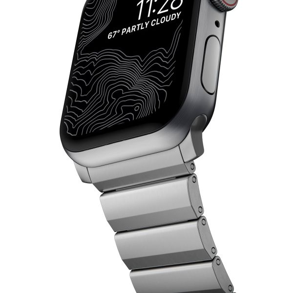 Nomad Bracelet à maillons en titane Apple Watch Series 1 á 10 / SE / Ultra (2) (44/45/46/49 mm) - Argent