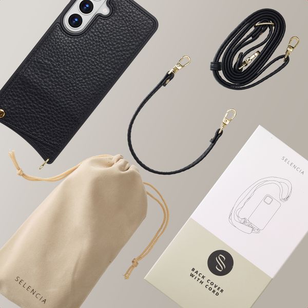 Selencia Coque de télephone Nova avec cordon et porte-cartes Samsung Galaxy S26 Plus - Noir