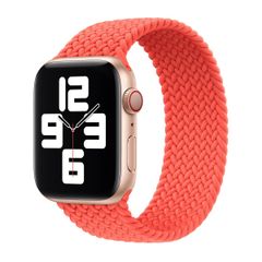 Apple Bracelet Solo tressé Apple Watch | 44/45/46/49 mm - Taille 11 - Electric Orange