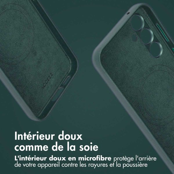 Accezz Étui de télephone portefeuille en cuir 2-en-1 avec MagSafe Samsung Galaxy S24 Plus - Cedar Green
