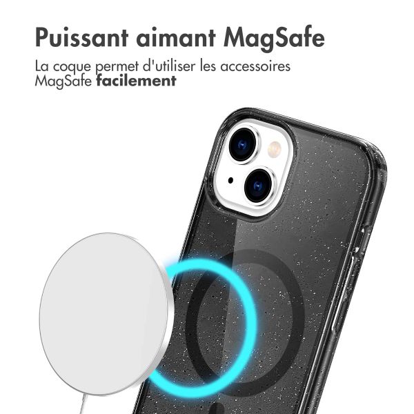 imoshion Coque Pailletée avec MagSafe Apple iPhone 14 - Glitter Noir