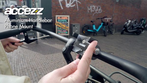 Accezz Support de téléphone pour vélo - Réglable - Universel - Aluminium - Noir