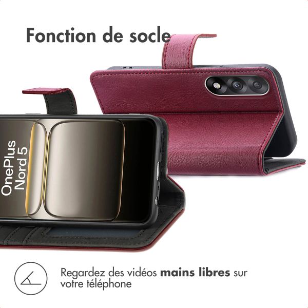 imoshion Étui de télephone portefeuille OnePlus Nord 5 - Bordeaux