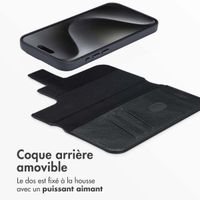 Accezz Étui de télephone portefeuille en cuir 2-en-1 avec MagSafe Apple iPhone 15 Pro Max - Onyx Black