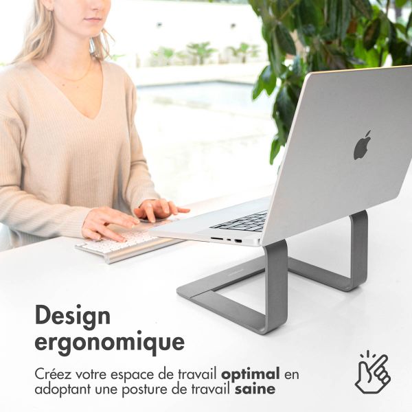 imoshion ﻿Socle pour ordinateur portable en aluminium - Socle pour ordinateur portable - Bureau - Universel - Gris foncé