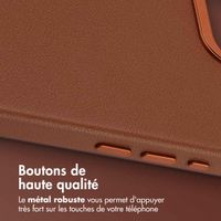 Accezz Coque arrière en cuir avec MagSafe Apple iPhone 16e - Sienna Brown