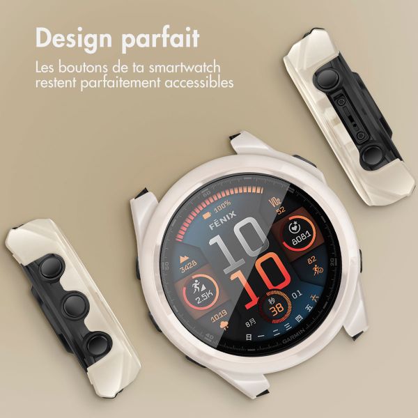 imoshion Coque rigide à couverture complète Garmin Fenix 8 - 47 mm - Beige