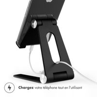 imoshion Support de téléphone de bureau - Support de tablette de bureau - Réglable - Aluminium - Noir