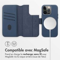 Accezz Étui de télephone portefeuille en cuir 2-en-1 avec MagSafe Apple iPhone 14 Pro - Nightfall Blue