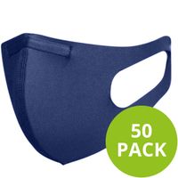 Blackspade 50 pack - Masque lavable unisexe adulte - Coton réutilisable et extensible - Bleu