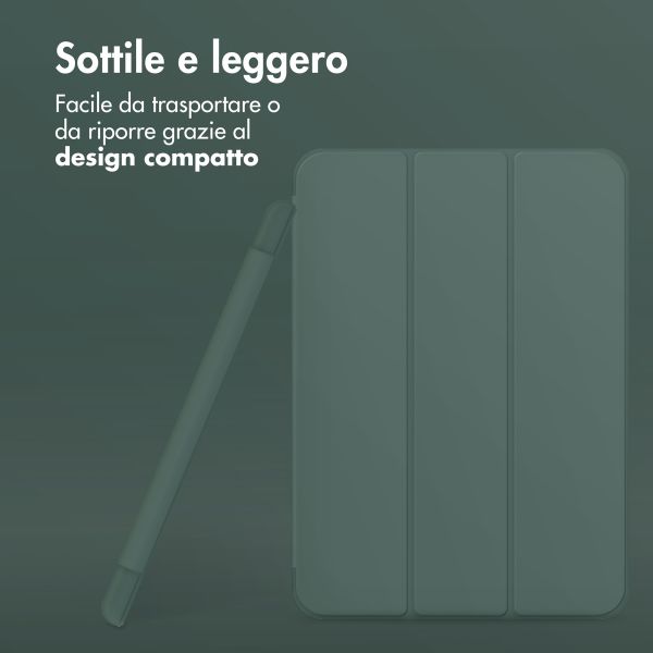 Accezz Coque tablette portefeuille Smart Silicone Samsung Galaxy Tab A9 8.7 pouces - Vert foncé