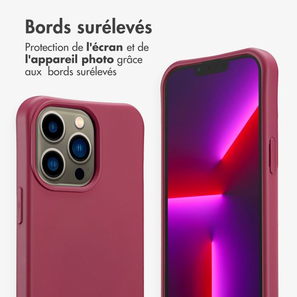 imoshion Coque arrière Color avec cordon amovible et MagSafe Apple iPhone 13 Pro - Raspberry