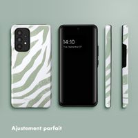 Selencia Coque arrière Vivid Tough Samsung Galaxy A53 - Colorful Zebra Sage Green