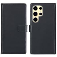 Selencia Étui portefeuille en cuir véritable Samsung Galaxy S25 Ultra - Noir