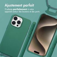 imoshion Coque arrière Color avec cordon amovible et MagSafe Apple iPhone 15 Pro Max - Vert foncé