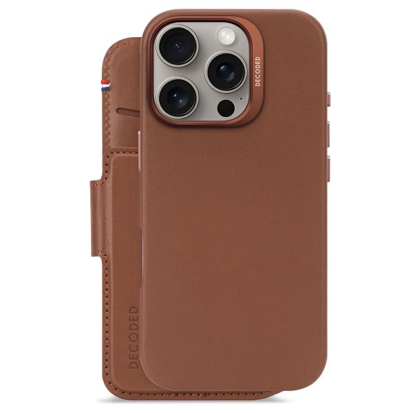 Decoded Portefeuille détachable 2 en 1 en cuir MagSafe Apple iPhone 16 Pro - Tan