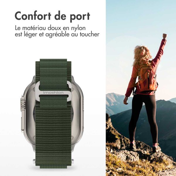 imoshion Bracelet en nylon Alpine Apple Watch Series 1 t/m 11 / SE / Ultra (44/45/46/49 mm) - Vert