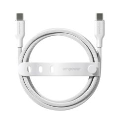 Empower by PanzerGlass Câble de recharge Racing USB-C vers USB-C - 60 W - 2 mètres - Silver White