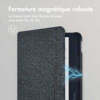 imoshion Étui de liseuse portefeuille Canvas Sleepcover avec support Kobo Libra Colour - Glitter Noir