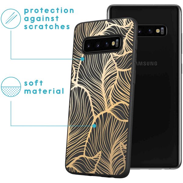 imoshion Coque Design Samsung Galaxy S10 - Feuilles / Noir