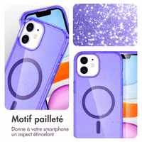 imoshion Coque Pailletée avec MagSafe Apple iPhone 12 (Pro) - Paillettes Violet