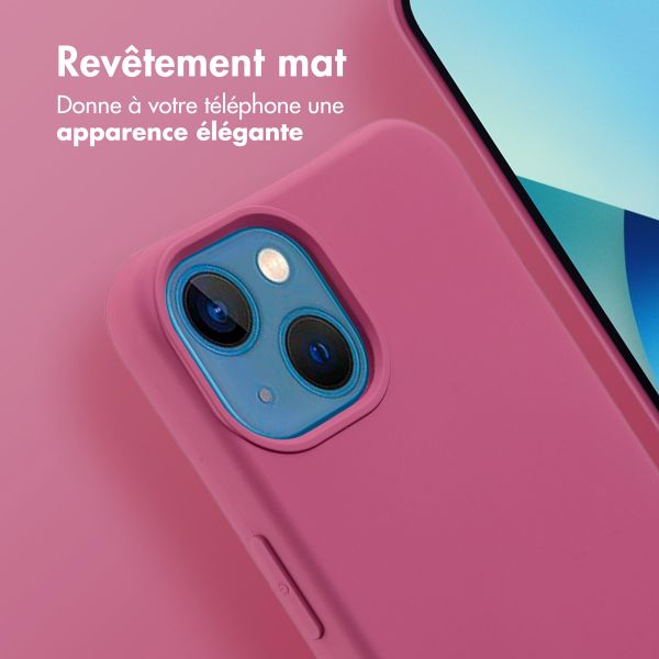 imoshion Coque arrière Color avec cordon amovible et MagSafe Apple iPhone 13 - Raspberry