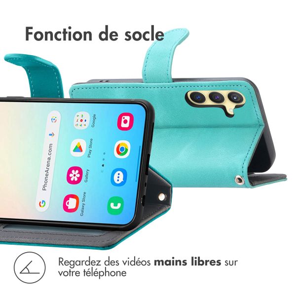 imoshion Etui de téléphone portefeuille avec cordon Samsung Galaxy S24 - Turquoise