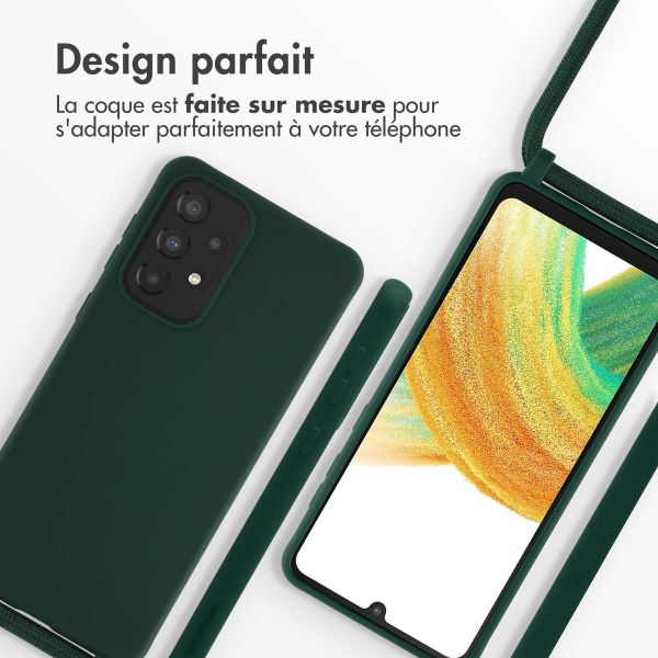 imoshion ﻿Coque en silicone avec cordon Samsung Galaxy A33 - Vert foncé