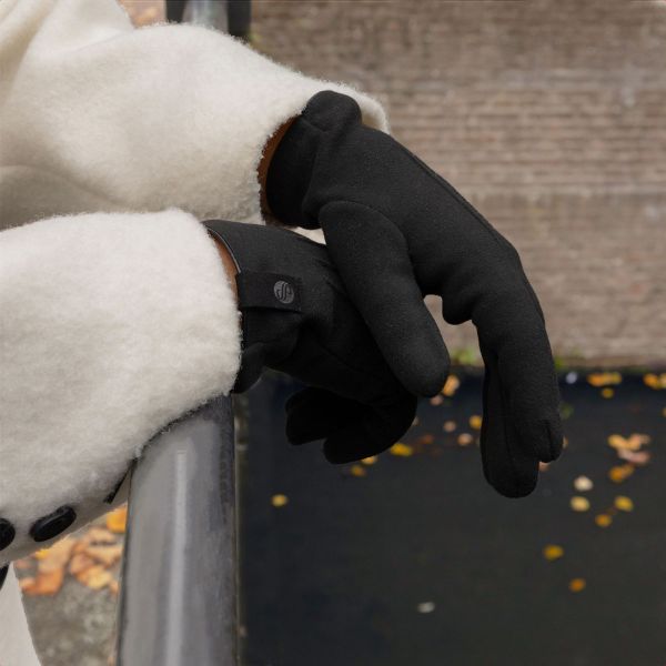 Selencia Gants Tactiles Effet Daim - Femme - Taille M - Noir