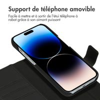 Accezz Étui de téléphone portefeuille en cuir de qualité supérieure 2 en 1 iPhone 14 Pro - Noir