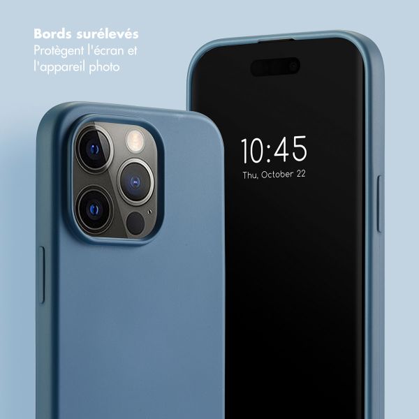 Selencia Coque avec dragonne de luxe iPhone 14 Pro - Bleu