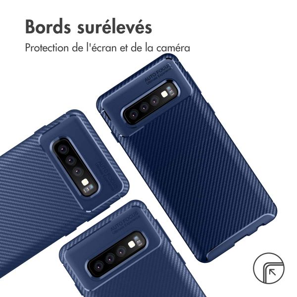 imoshion Coque silicone Carbon Samsung Galaxy S10 - Bleu