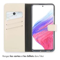 Selencia Étui portefeuille en cuir véritable Samsung Galaxy A53 - Greige
