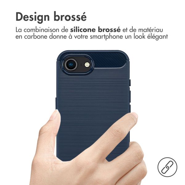 imoshion Coque Brushed Apple iPhone 16e - Bleu foncé
