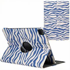 imoshion Coque Design rotatif à 360° Apple iPad Pro 12.9 (2018/2020/2021/2022) - White Blue Stripes