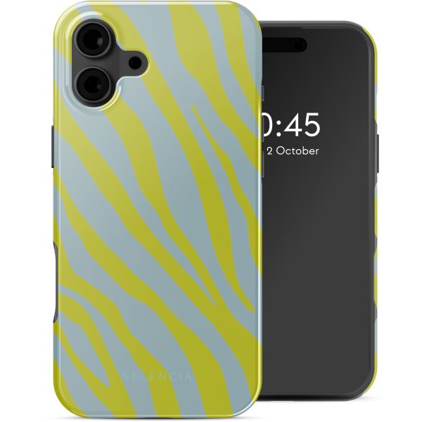 Selencia Coque arrière Vivid avec MagSafe Apple iPhone 16 - Zebra Winter Sky Titanium Yellow
